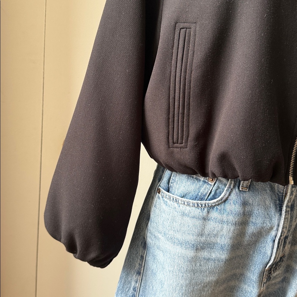 Zara Black Bomber Jacket for Women - Picture 2 of 6